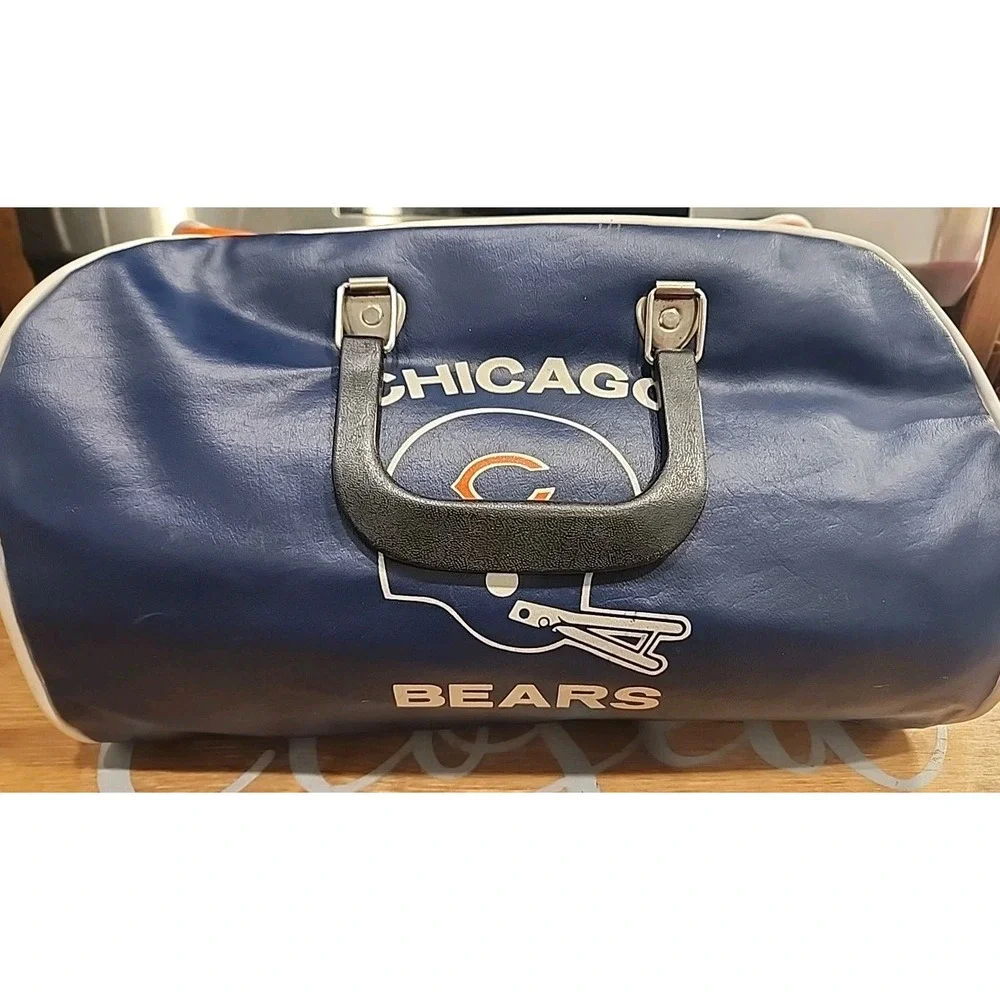 Vintage Chicago Bears 1970's‎ NFL Football Rare Leather Gym Duffel Bag